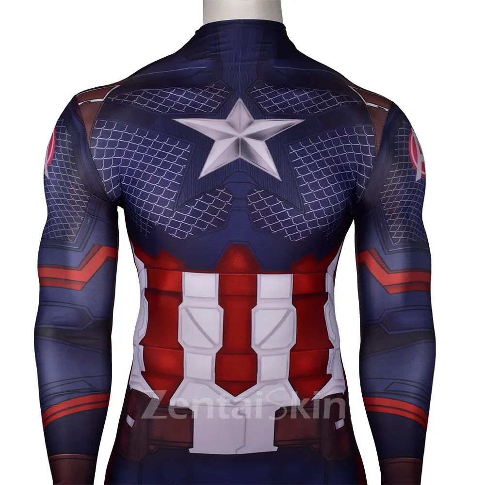 Second Skin Captain America Costume Captain America Cosplay Zentai Costume Jumpsuit