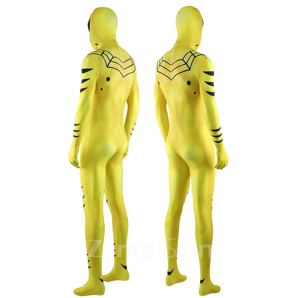 Second Skin Anime Fall Hero Dragon Spider Yellow Bodysuit Cosplay Zentai Halloween Costumes Show Costumes