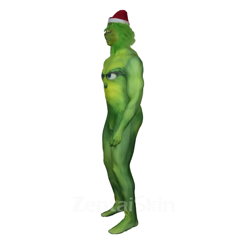 Second Skin Cosplay Zentai Costume Christmas Monster Animation Cosplay Zentai Christmas Ball Party Funny