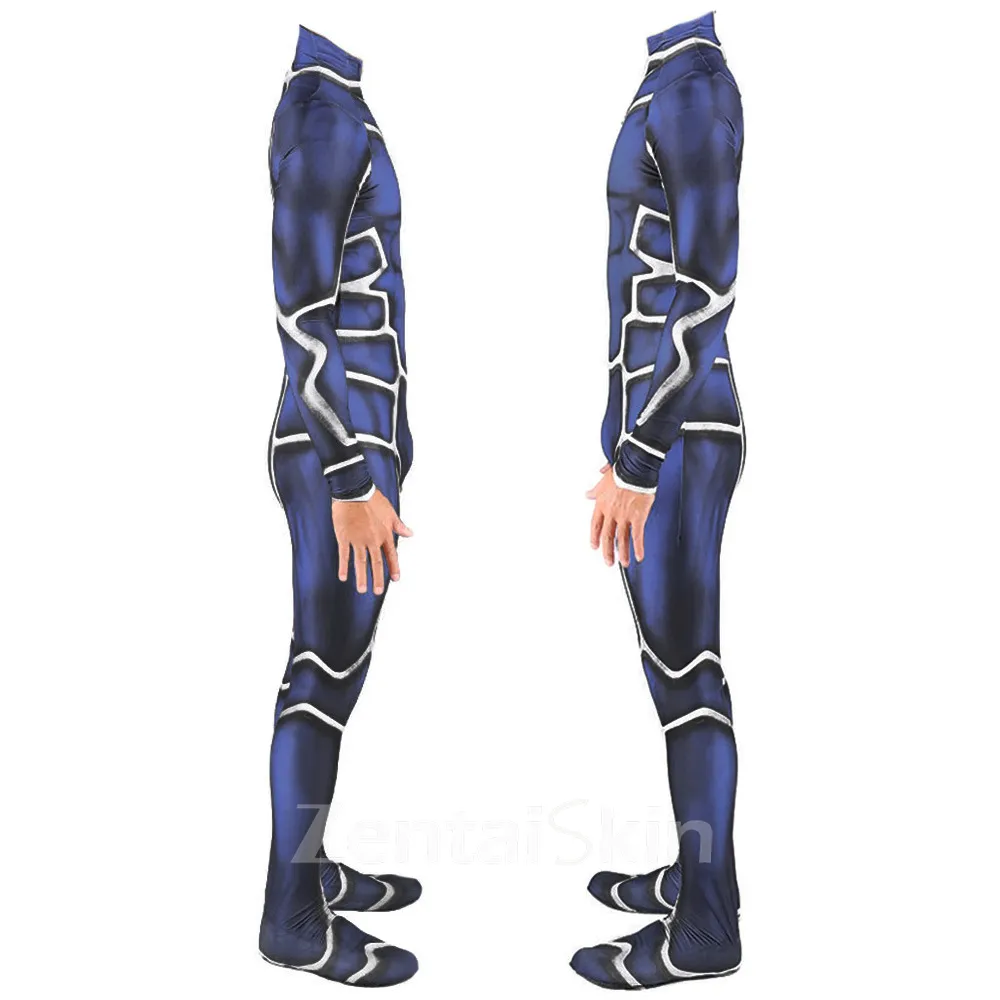Second Skin Japanese Manga Game Kuchulin Lancer Biue Cosplay Zentai Costume