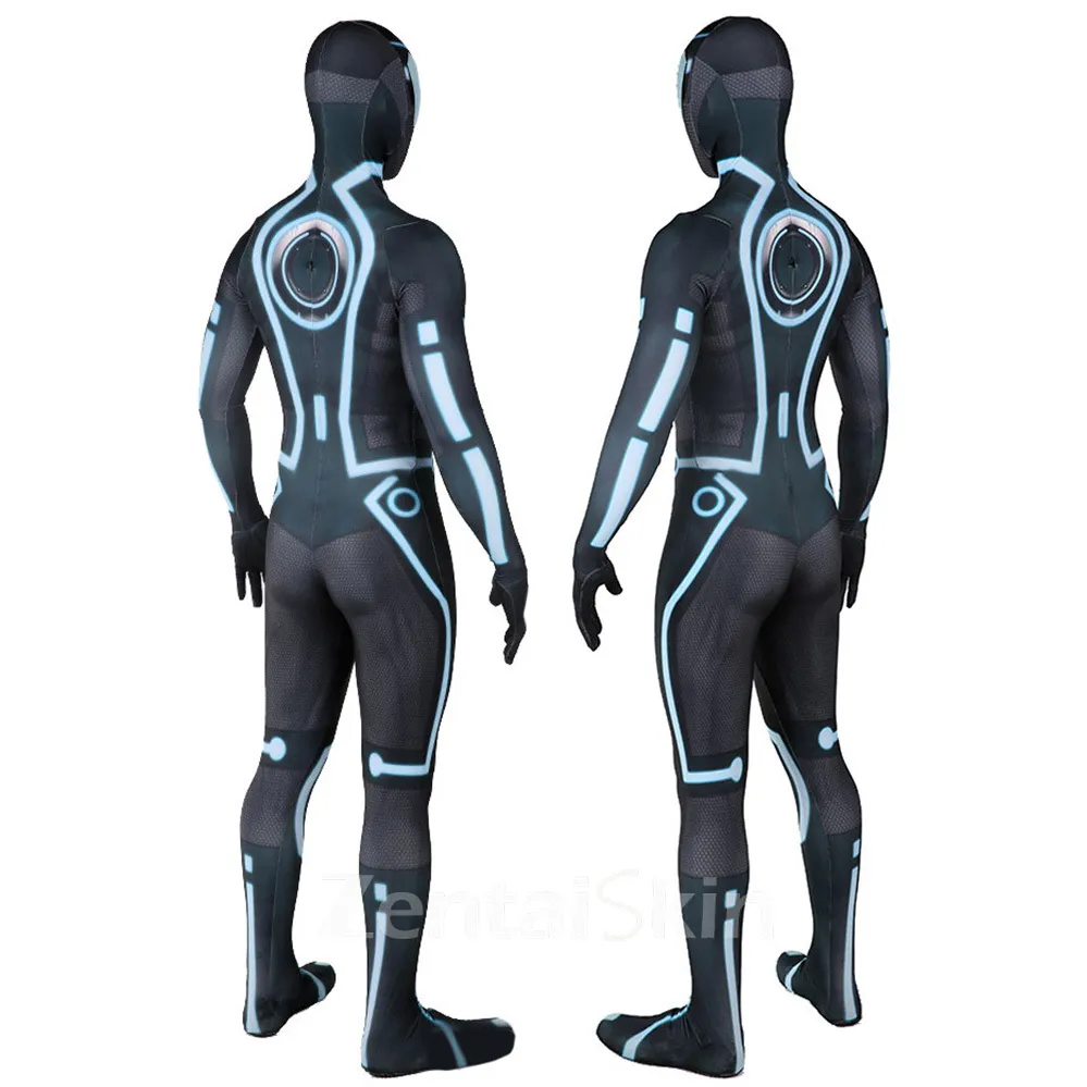 Second Skin Tron Blue Zentai Bodysuit Stage Costumes Show Costumes