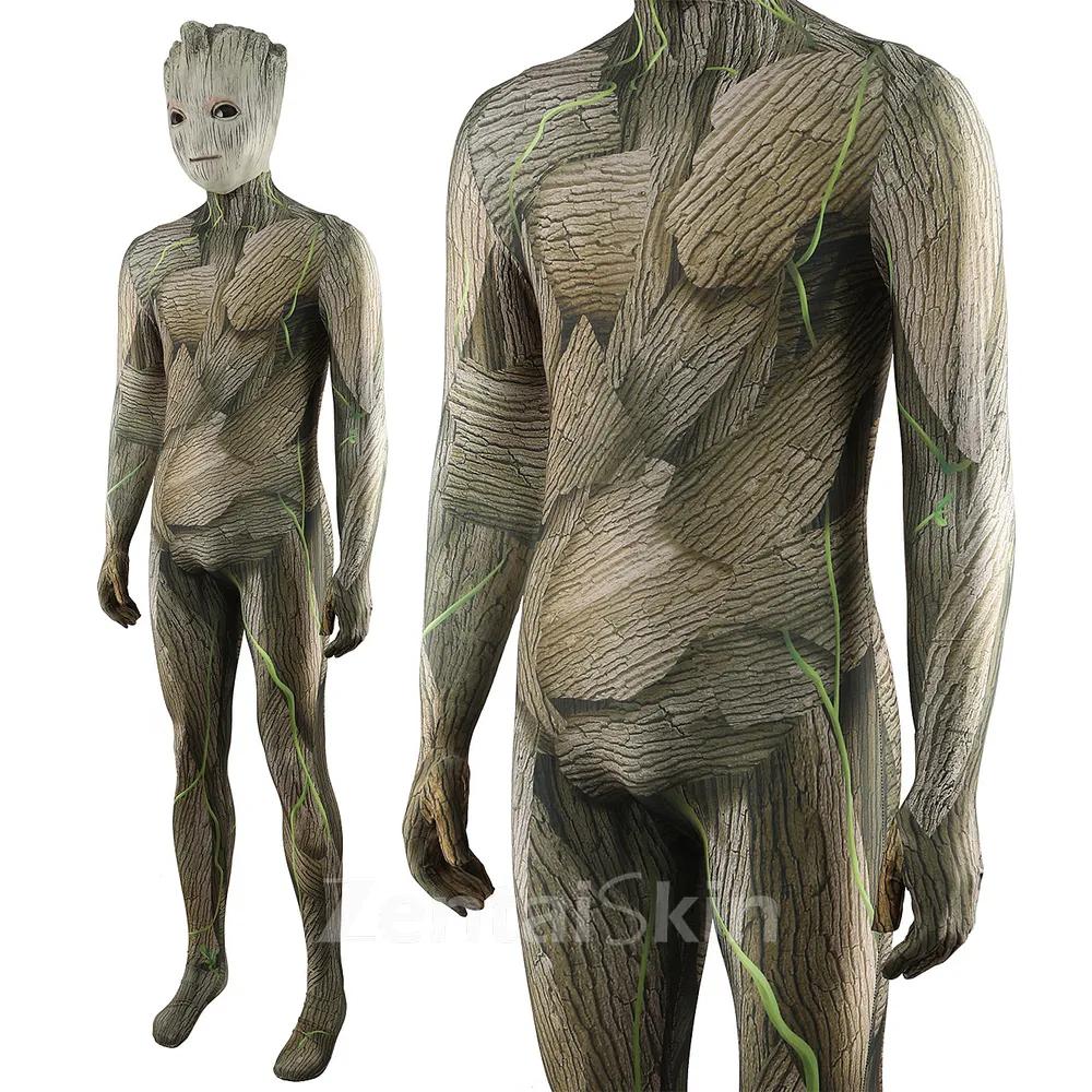 Second Skin Guardians of the Galaxy Groot Groot Kids Tree Man Groot Costume Cosplay Zentai Halloween Costume
