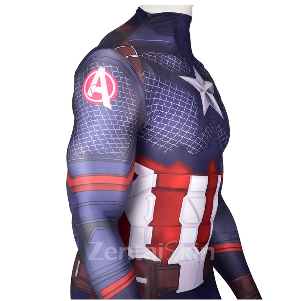 Second Skin Captain America Costume Captain America Cosplay Zentai Costume Jumpsuit