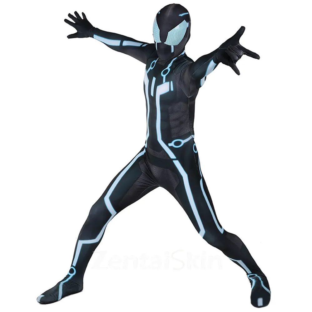Second Skin Tron Blue Zentai Bodysuit Stage Costumes Show Costumes