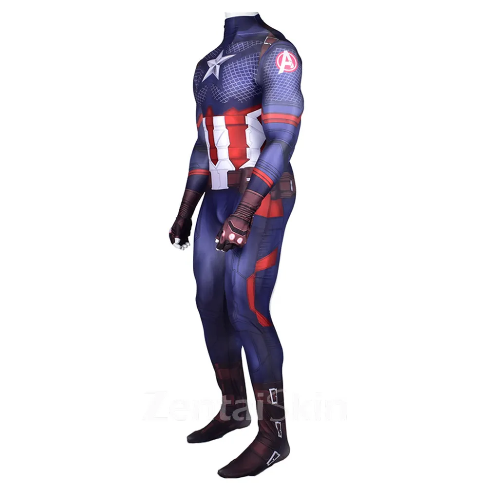 Second Skin Captain America Costume Captain America Cosplay Zentai Costume Jumpsuit