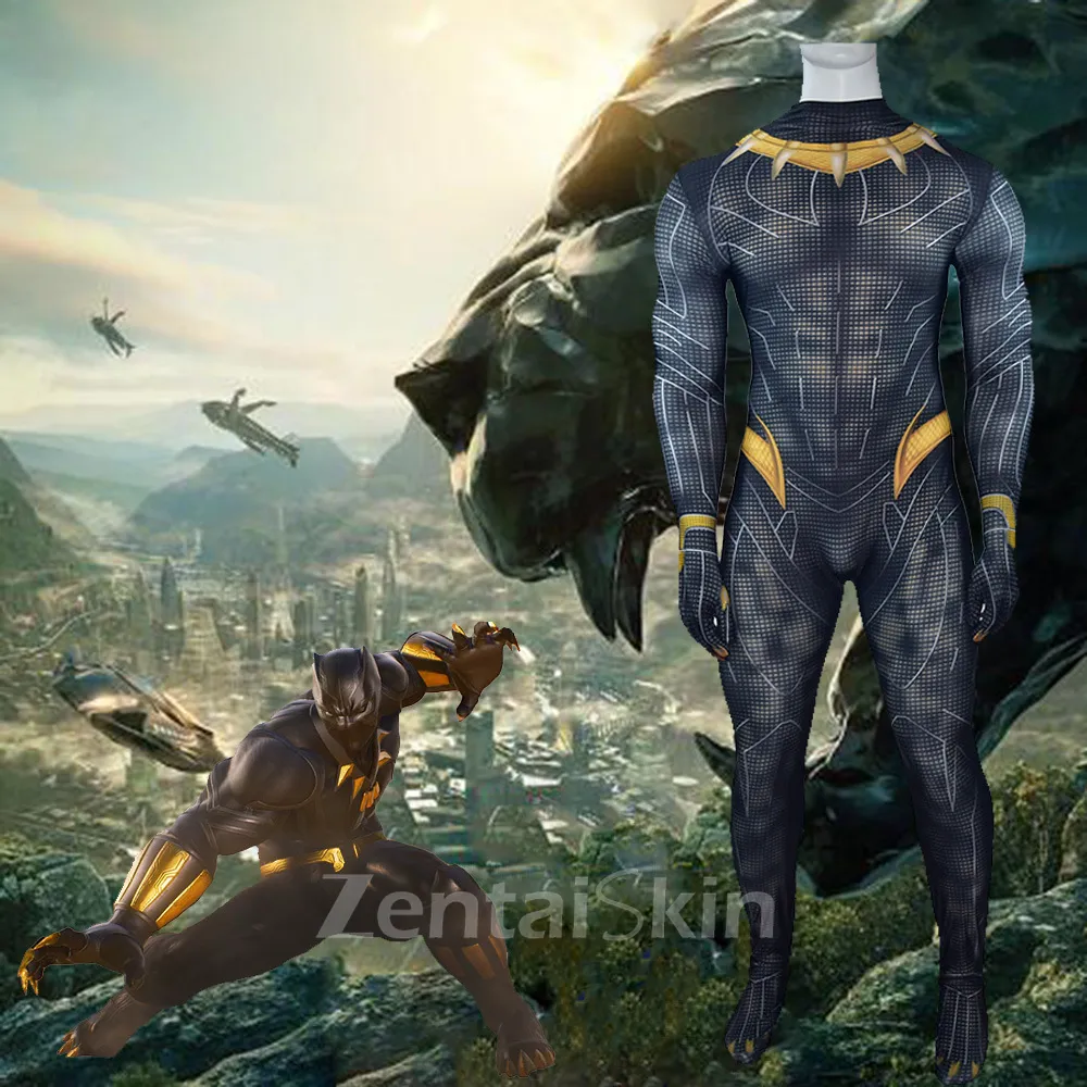 Second Skin Black Panther 2 Black Panther Cosplay Zentai Costume Cosplay Zentai Stage Costumes Cos Show Costumes