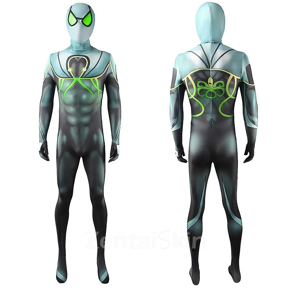 Second Skin Dr. Octopus Otto Gunther Halloween Cosplay Zentai Costume Bodysuit