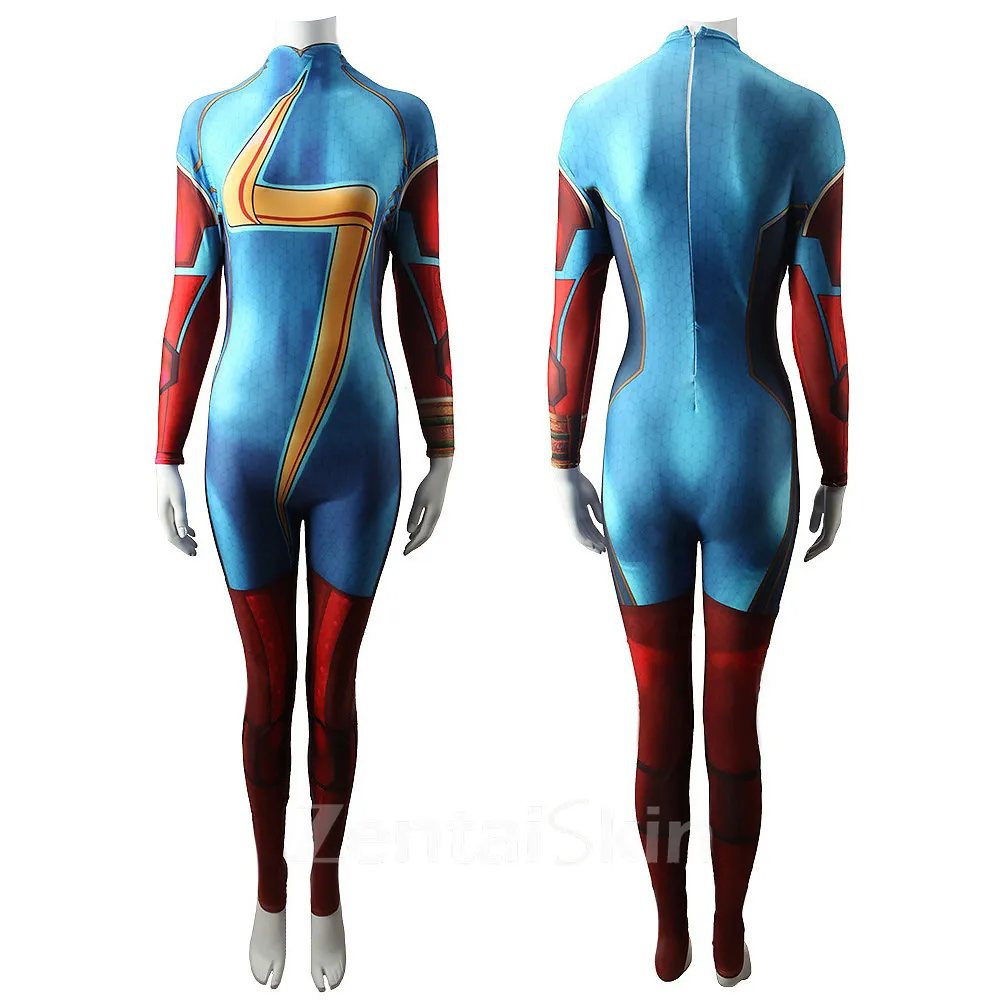 Second Skin Ms. Marvel Cos Captain Marvel Costume Cosplay Zentai Iman Vellani