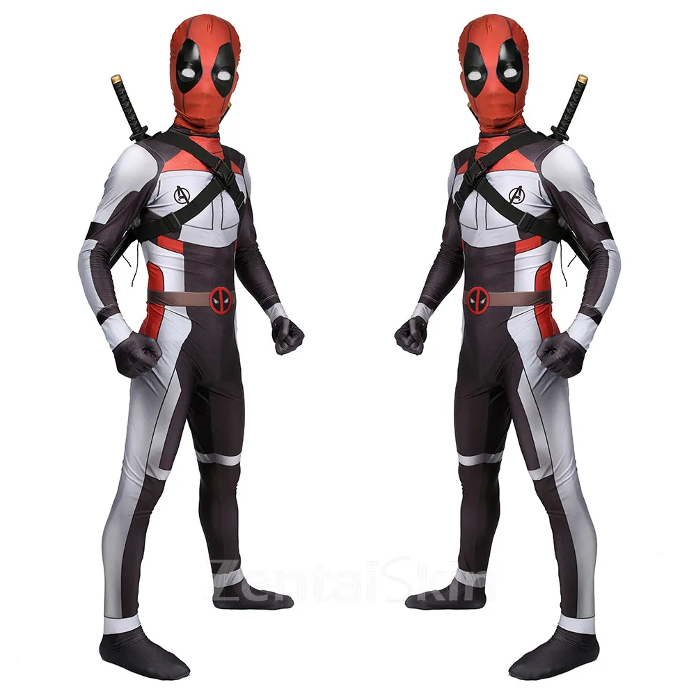 Second Skin Deadpool Cosplay Zentai Costume Deadpool One-piece Tights Halloween Cosplay Zentai Cosplay Costume