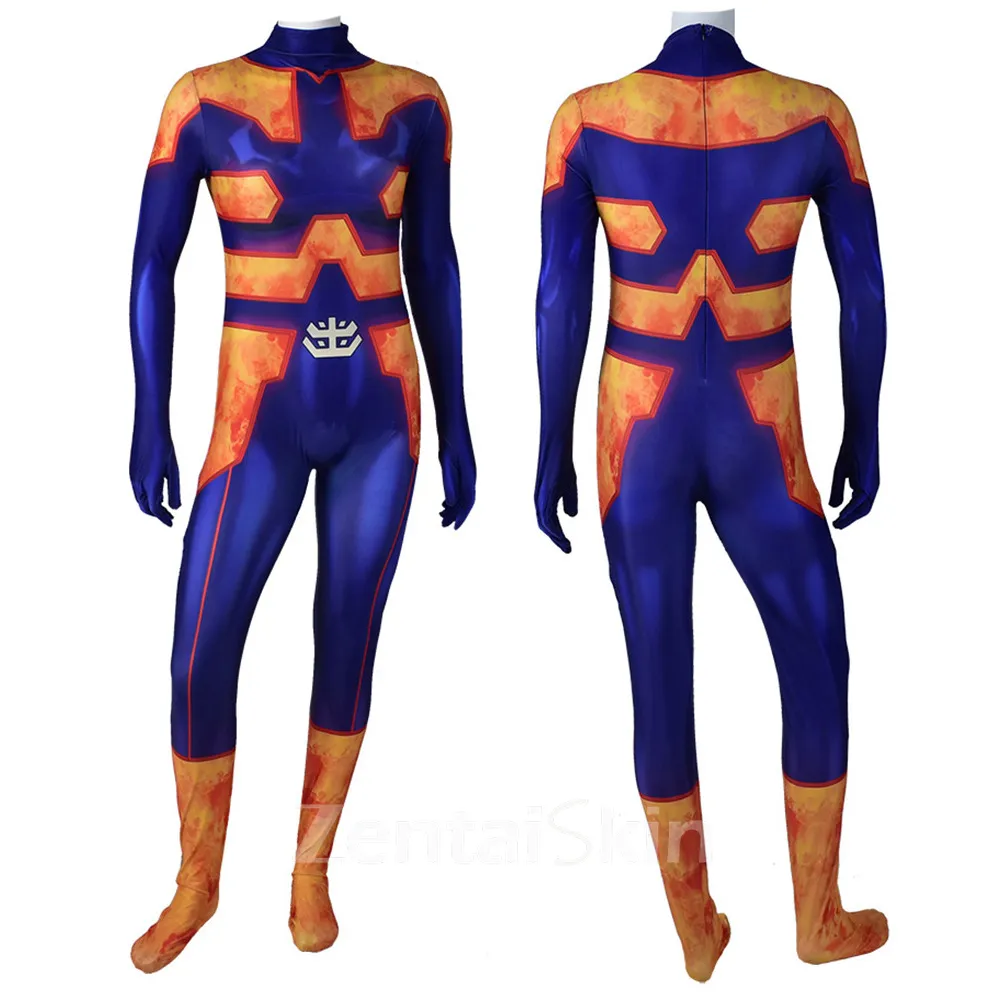 Second Skin My Hero Academia Flame Strong Man Boom Yanji Cosplay Zentai Costume Anime Tights Stage Cosplay Zentai Costumes