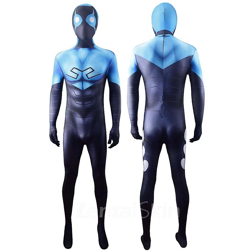 Second Skin Blue Beetle Costume Blue Beetle Costume Halloween Stage Costumes Cosplay Zentai
