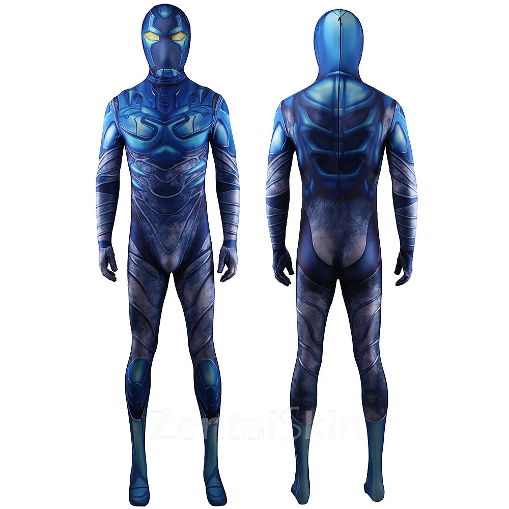 Second Skin Halloween Movie Blue Beetle Blue Beetle Costume Cosplay Zentai Costume