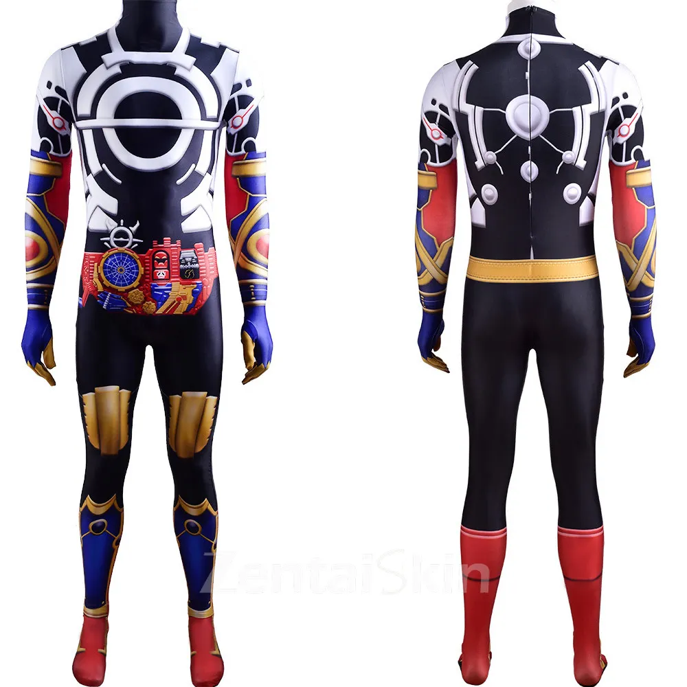 Second Skin Kamen Rider Gotchard E Total Form Cosplay Zentai Costume Black Hole Form Cobra Cosplay Zentai Costume Cosplay Zentai Costume