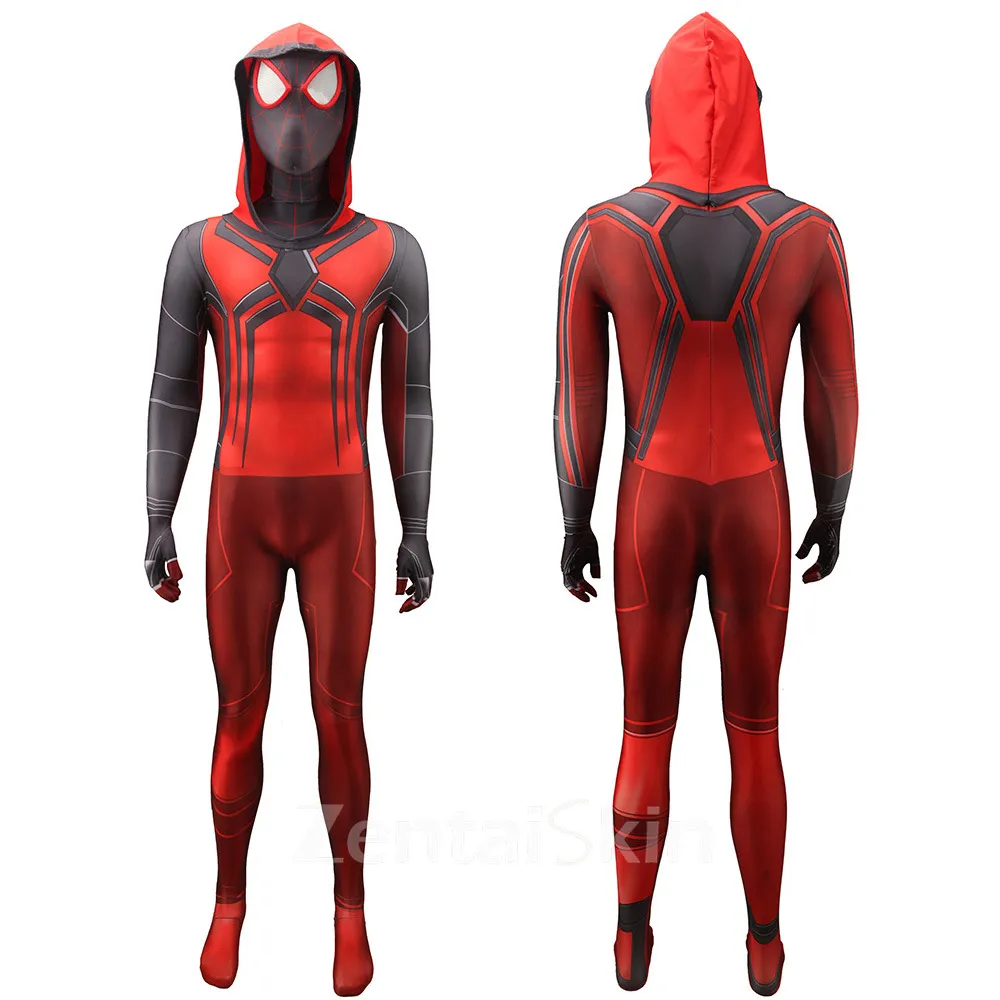 Zentai Second Skin PS5 Miles Morales Red Hat Hood Hood