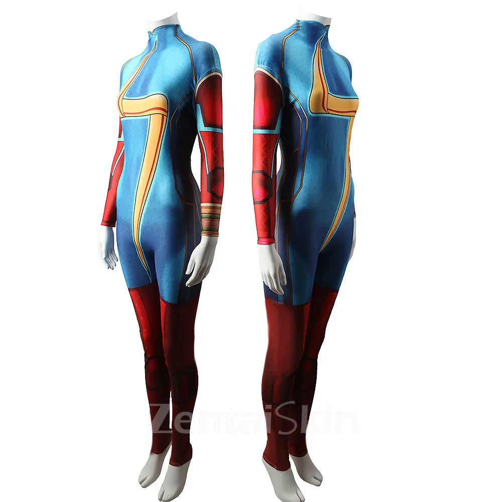 Second Skin Ms. Marvel Cos Captain Marvel Costume Cosplay Zentai Iman Vellani