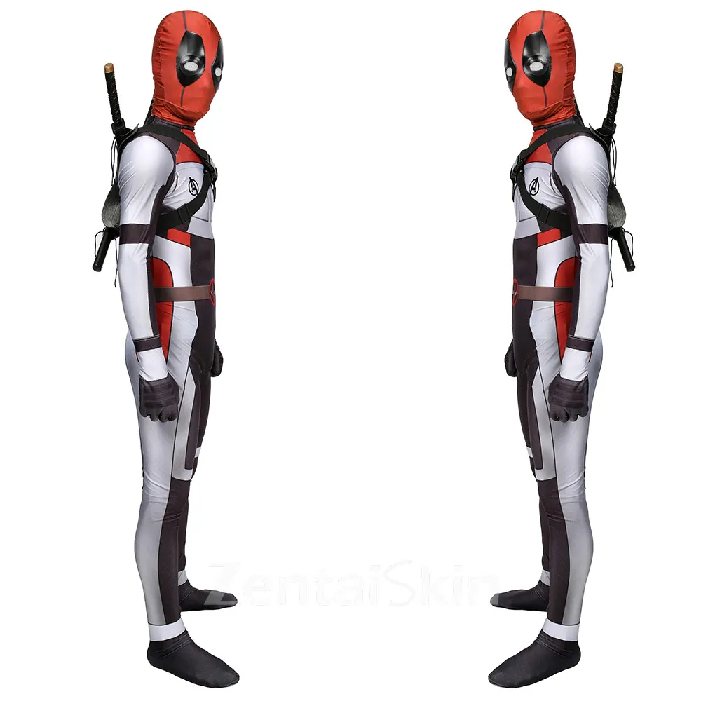 Second Skin Deadpool Cosplay Zentai Costume Deadpool One-piece Tights Halloween Cosplay Zentai Cosplay Costume