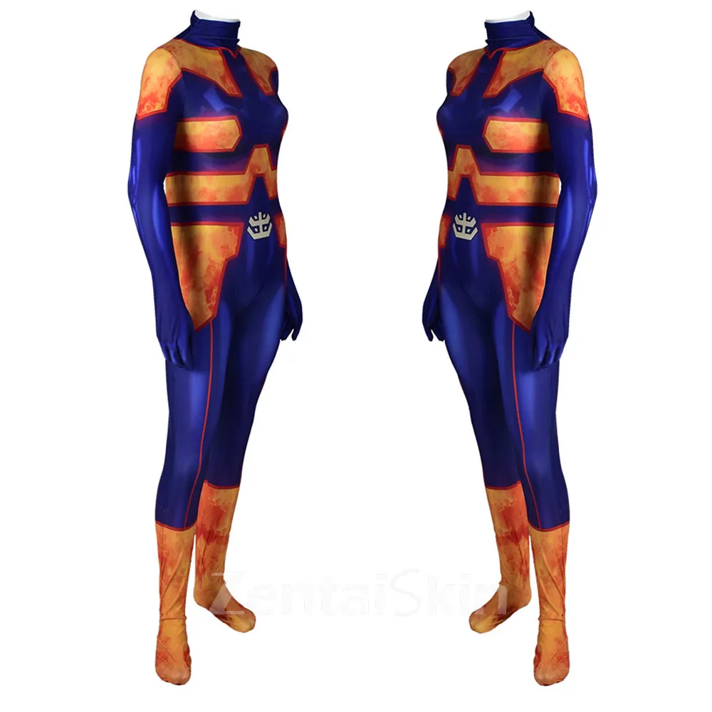 Second Skin My Hero Academia Flame Strong Man Boom Yanji Cosplay Zentai Costume Anime Tights Stage Cosplay Zentai Costumes