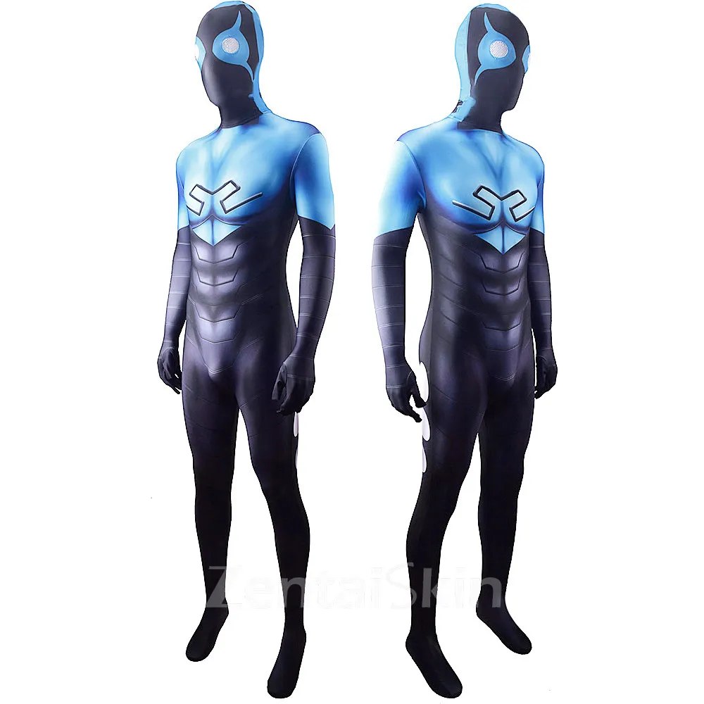 Second Skin Blue Beetle Costume Blue Beetle Costume Halloween Stage Costumes Cosplay Zentai