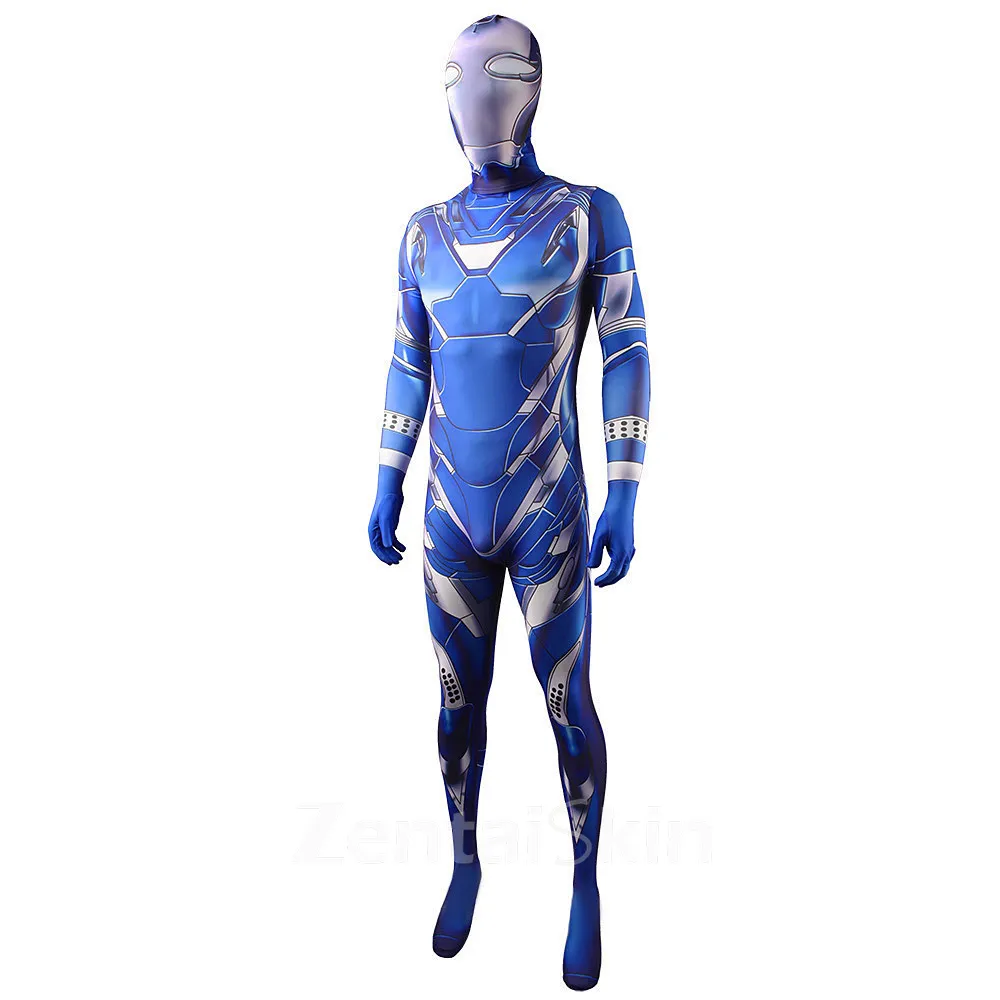 Second Skin Blue Iron Man Halloween Costume Cosplay Zentai Costume Cosplay Zentai Anime Costume