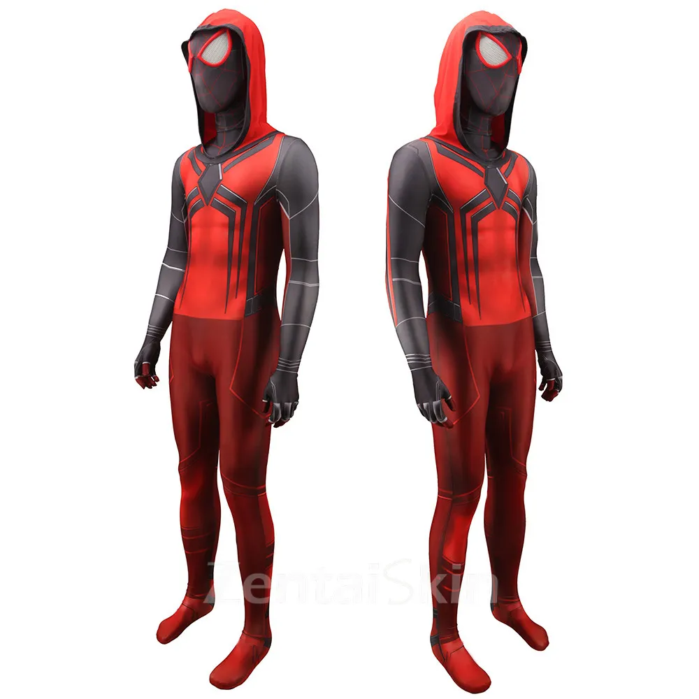 Zentai Second Skin PS5 Miles Morales Red Hat Hood Hood