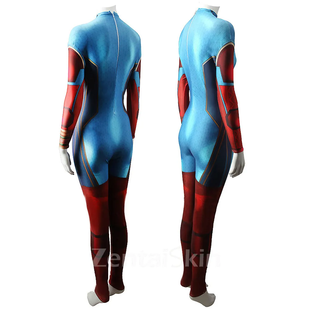 Second Skin Ms. Marvel Cos Captain Marvel Costume Cosplay Zentai Iman Vellani