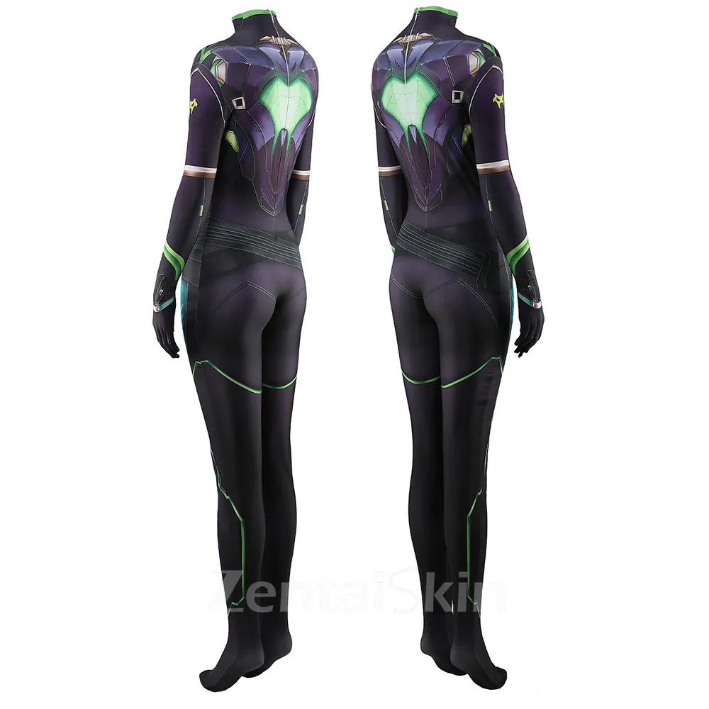 Second Skin Valorant Viper Cosplay Zentai Costume Female Game Set Cosplay Zentai Jumpsuit