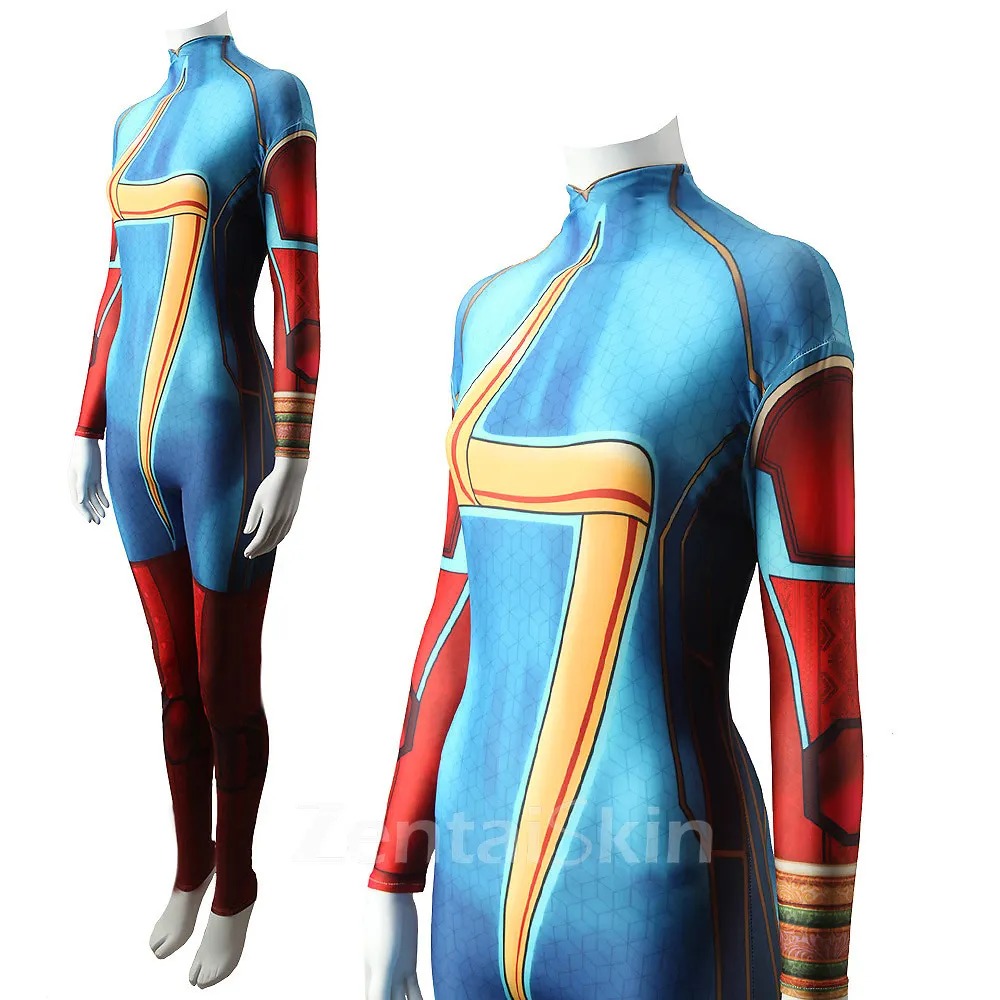 Second Skin Ms. Marvel Cos Captain Marvel Costume Cosplay Zentai Iman Vellani