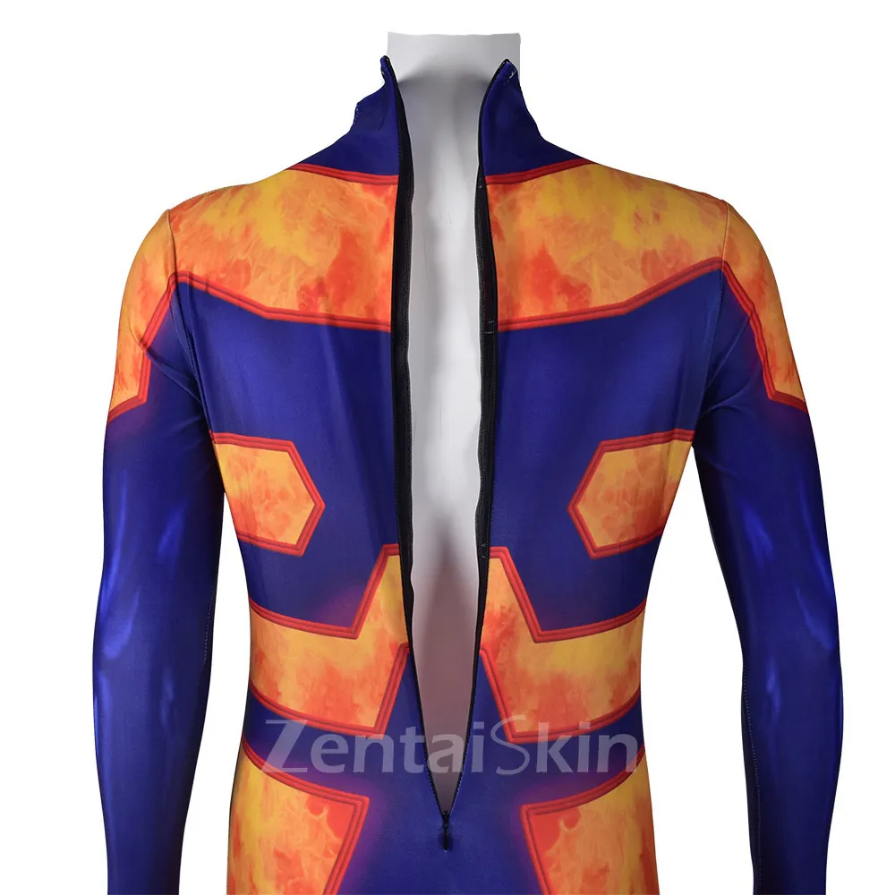 Second Skin My Hero Academia Flame Strong Man Boom Yanji Cosplay Zentai Costume Anime Tights Stage Cosplay Zentai Costumes