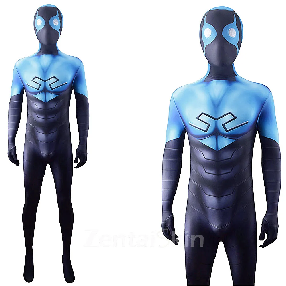 Second Skin Blue Beetle Costume Blue Beetle Costume Halloween Stage Costumes Cosplay Zentai