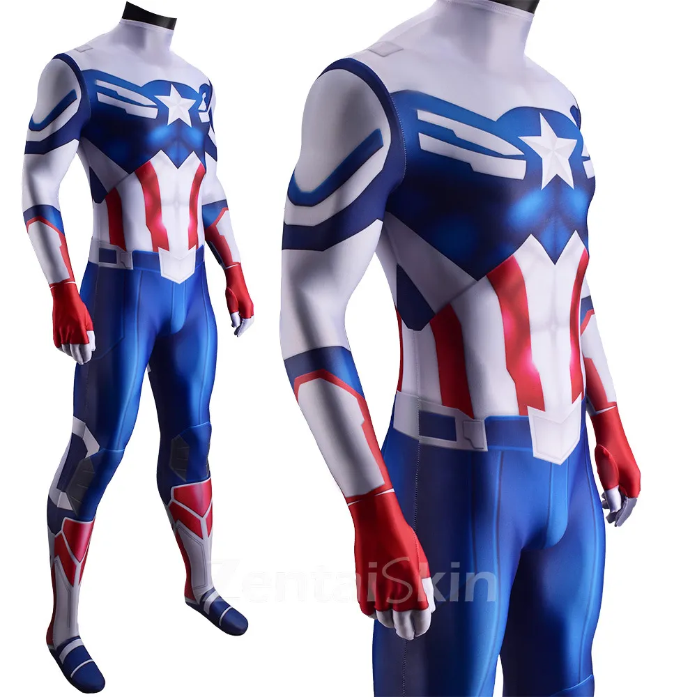 Zentai Second Skin Falcon & Winter Soldier Captain America Cos Leosuits Captain America Halloween Stage Costumes