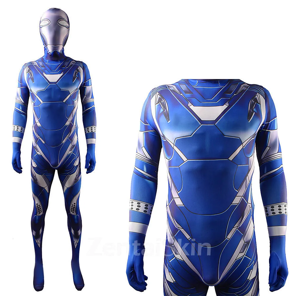 Second Skin Blue Iron Man Halloween Costume Cosplay Zentai Costume Cosplay Zentai Anime Costume