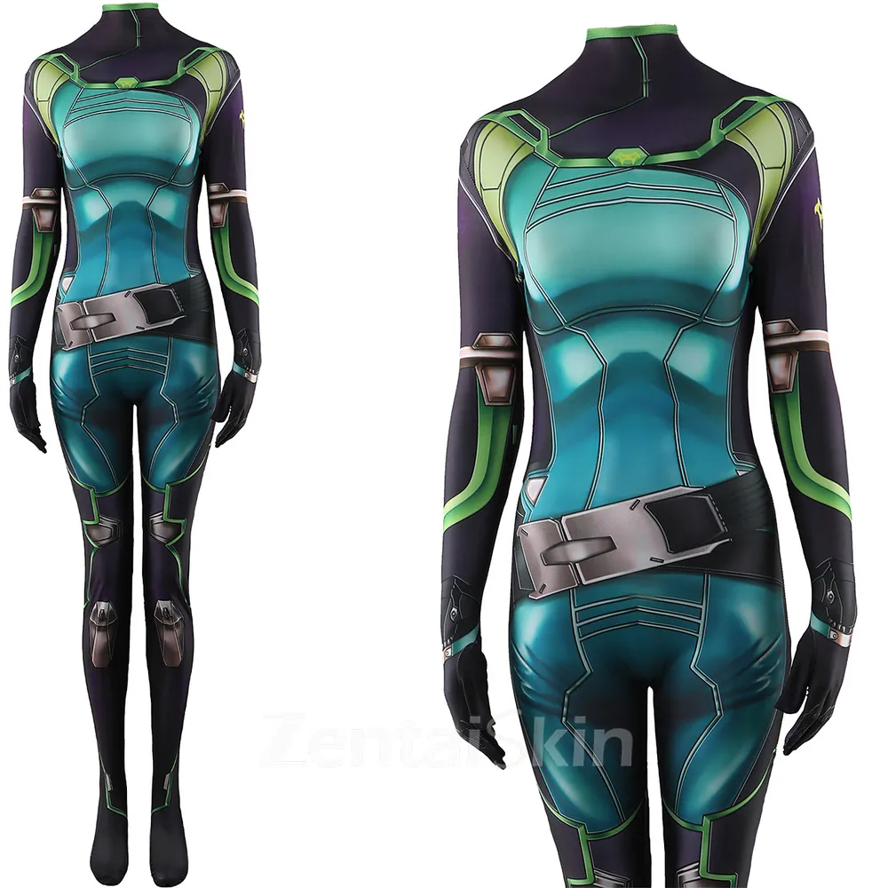 Second Skin Valorant Viper Cosplay Zentai Costume Female Game Set Cosplay Zentai Jumpsuit