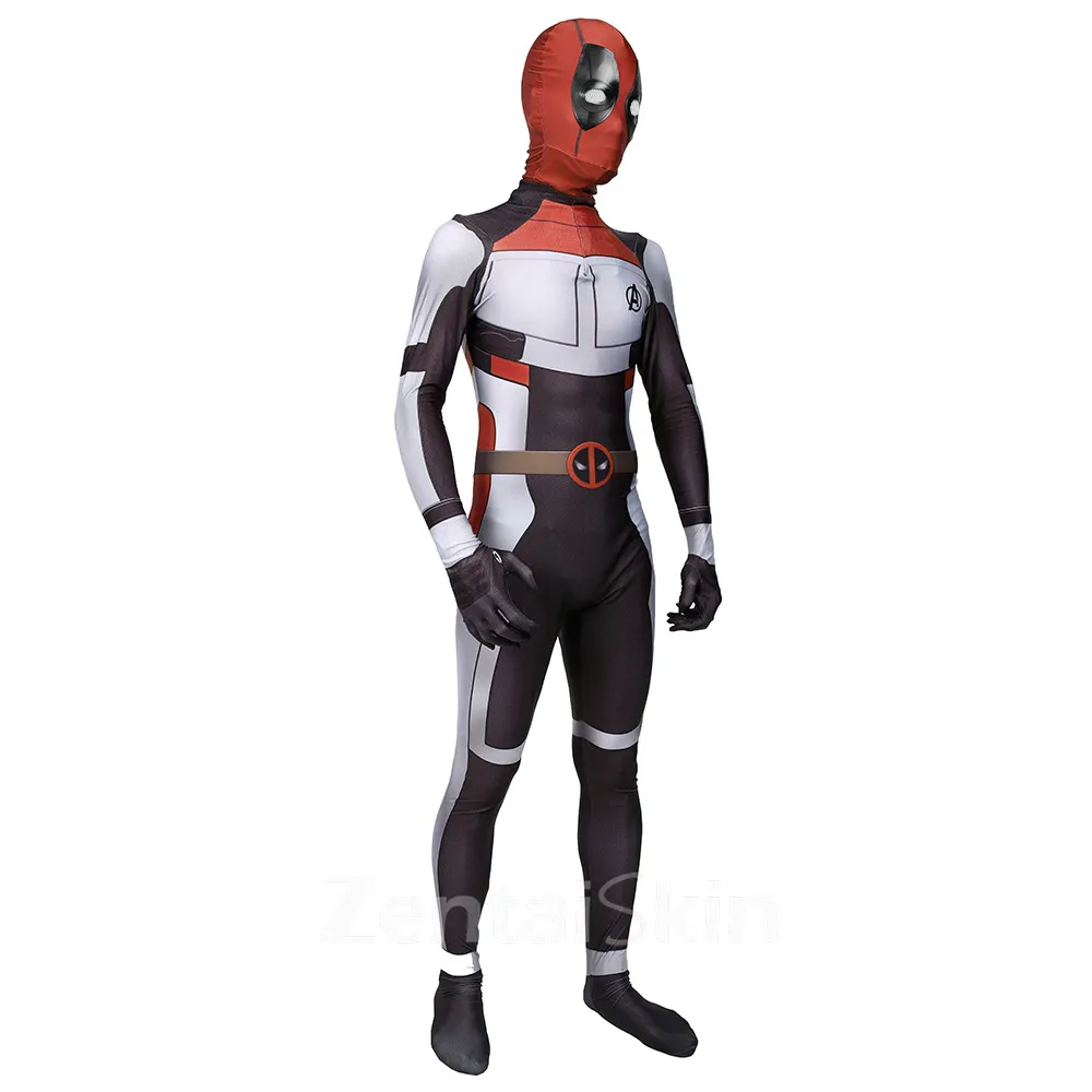 Second Skin Deadpool Cosplay Zentai Costume Deadpool One-piece Tights Halloween Cosplay Zentai Cosplay Costume