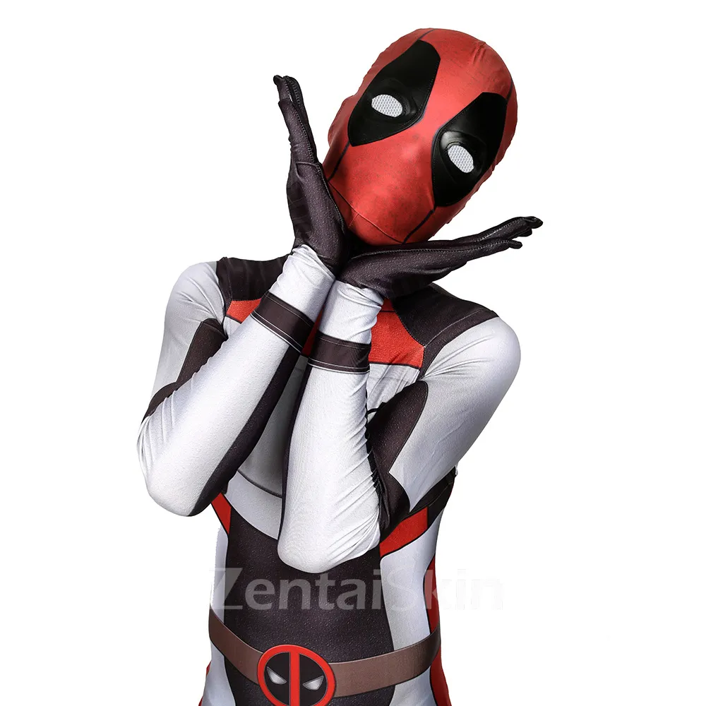 Second Skin Deadpool Cosplay Zentai Costume Deadpool One-piece Tights Halloween Cosplay Zentai Cosplay Costume