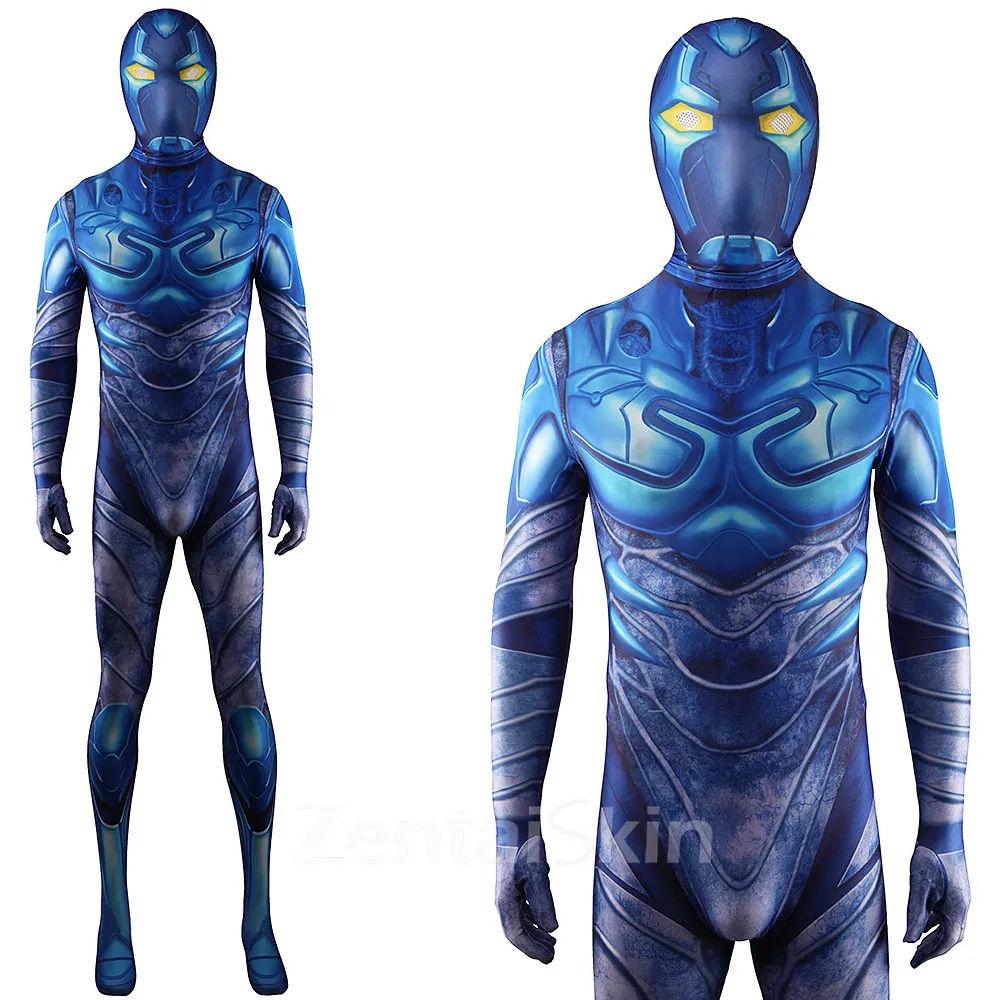 Second Skin Halloween Movie Blue Beetle Blue Beetle Costume Cosplay Zentai Costume