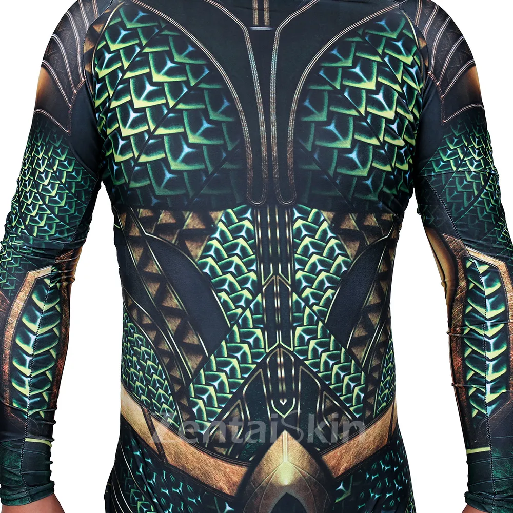 Second Skin Aquamandc Aquaman Bodysuit Cosplay Zentai Costume Halloween Cosplay Zentai Costumes