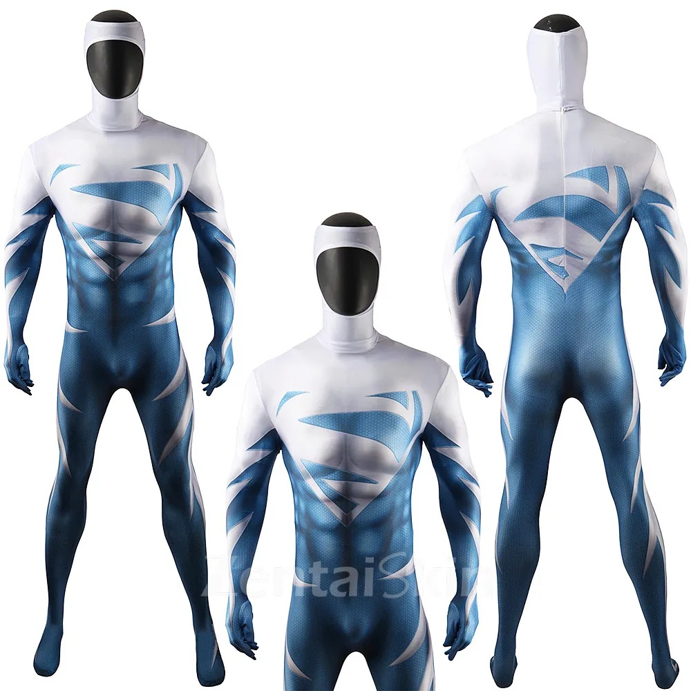 Second Skin DC Man of Steel Superman Cosplay Zentai Costume Halloween Costume Jumpsuit Show Costumes
