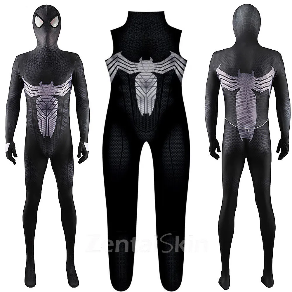 Second Skin Black Venom Cosplay Zentai Costume Venom Halloween Cosplay Zentai Costume