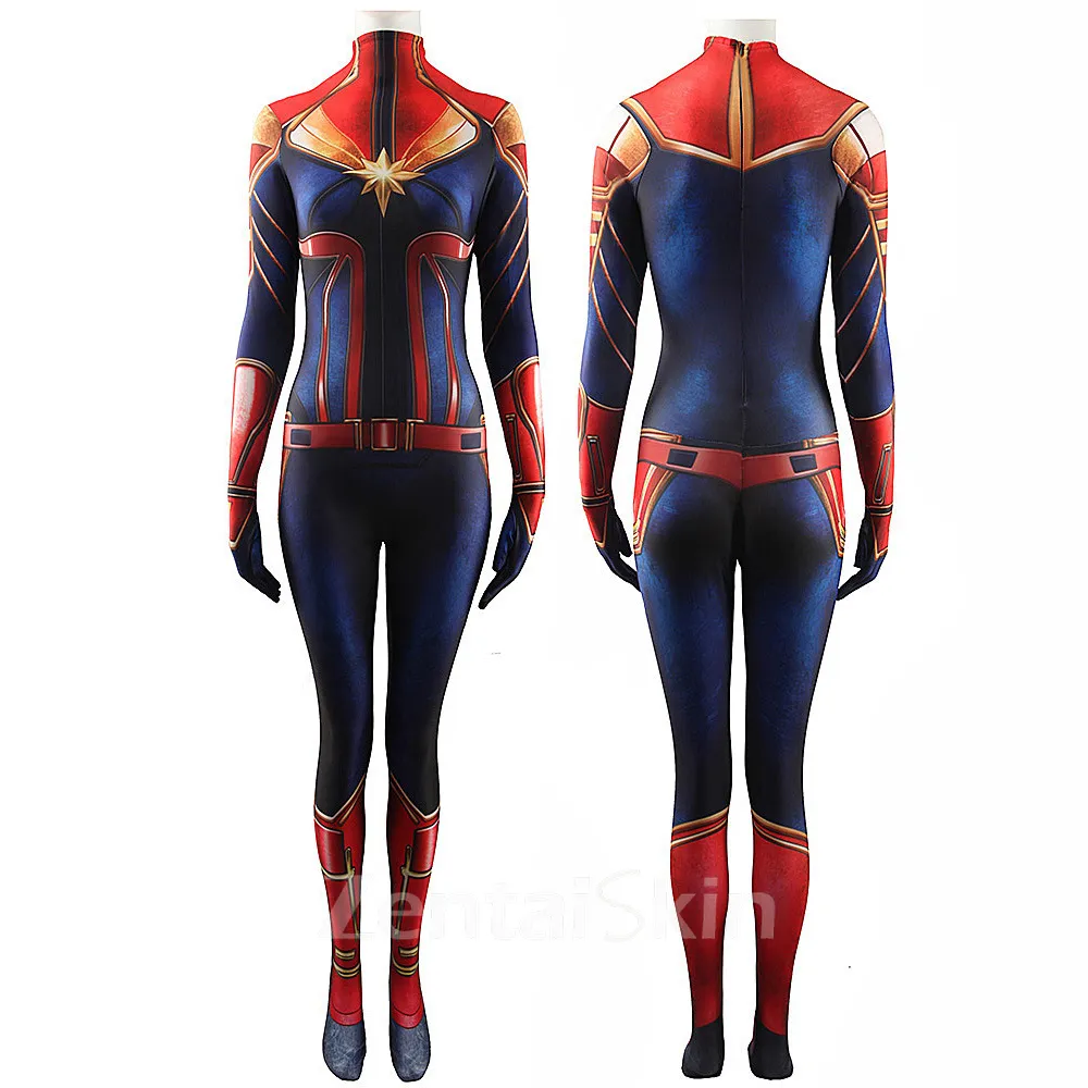 Zentai Second Skin Captain Marvel Cos Leotards Captain Marvel Costumes Captain Marve Costumes