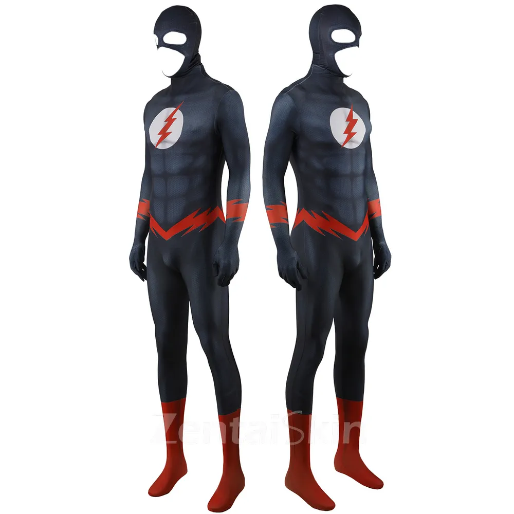 Second Skin DC Flash Costume Cosplay Zentai Halloween Costume the Flash Black
