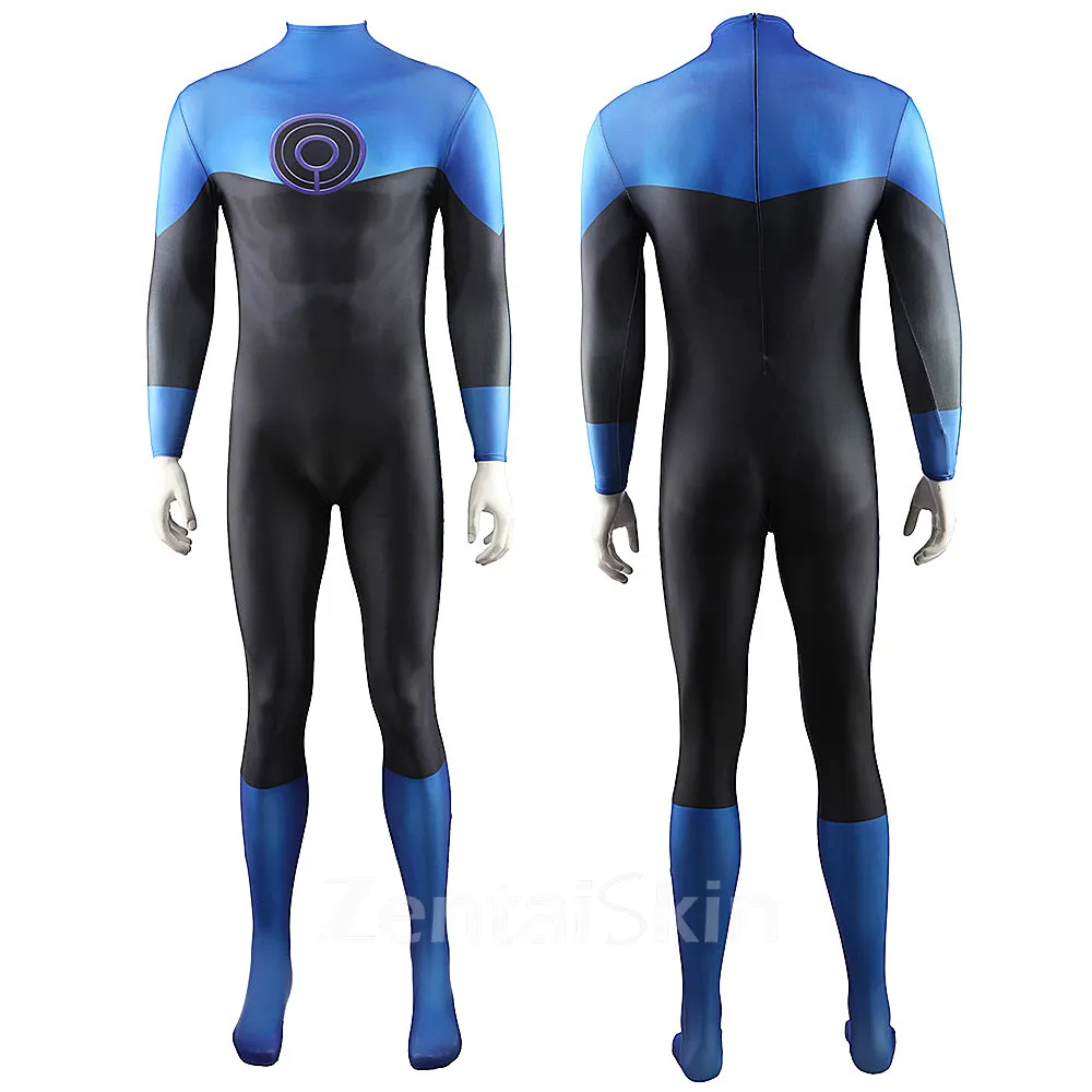 Second Skin DC John Stewart Blue Lantern John Stewart Halloween Cosplay Zentai Costume