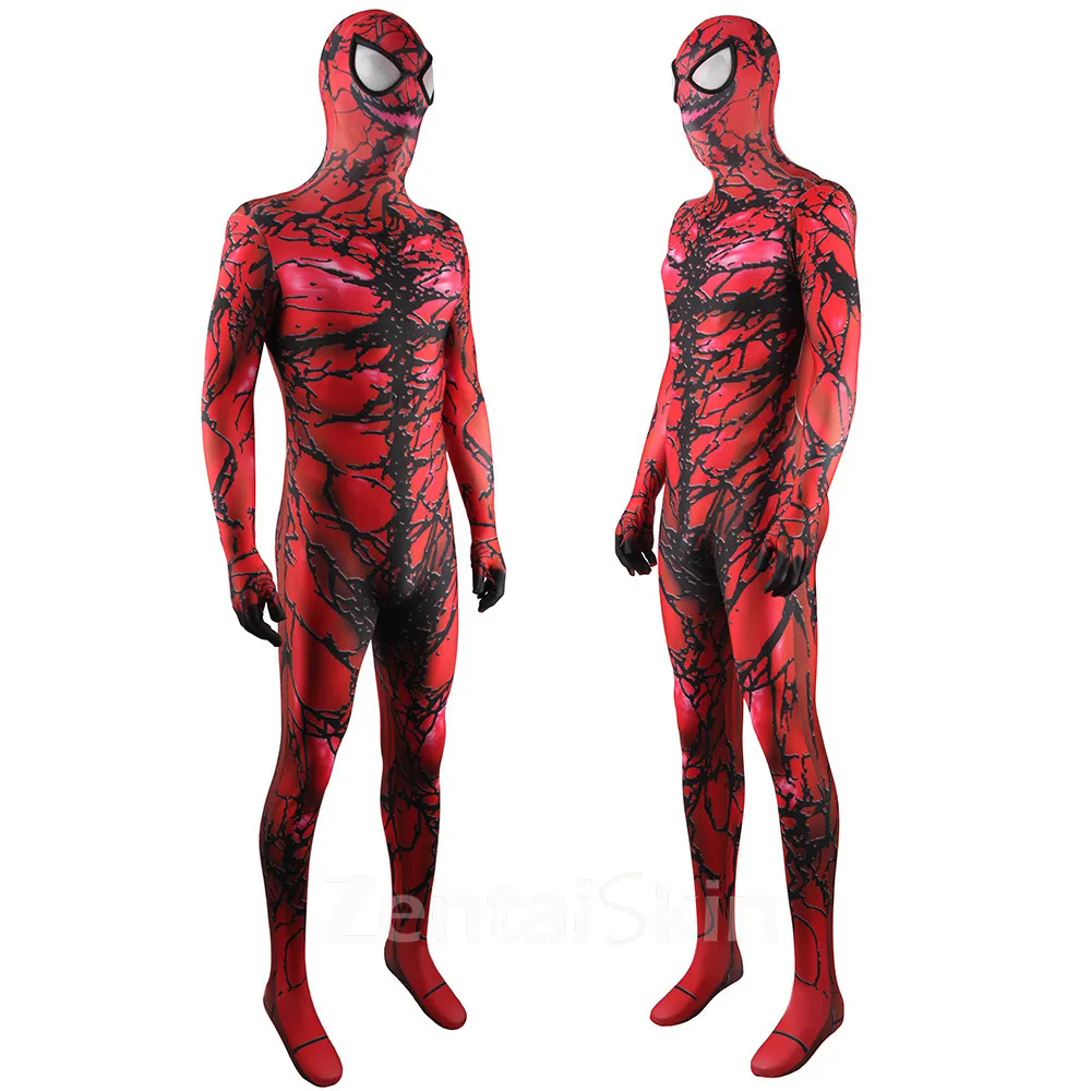 Second Skin Red Venom Massacre Carnage Cosplay Zentai Costume Venom Halloween Cosplay Zentai Costume