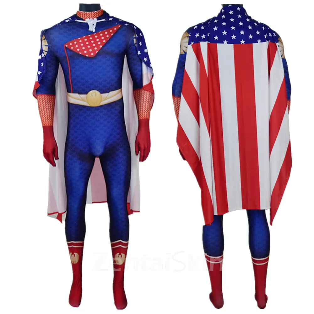 Zentai Second Skin Black Robe Picket Motherland Costume Homelander Superman Stage Costumes