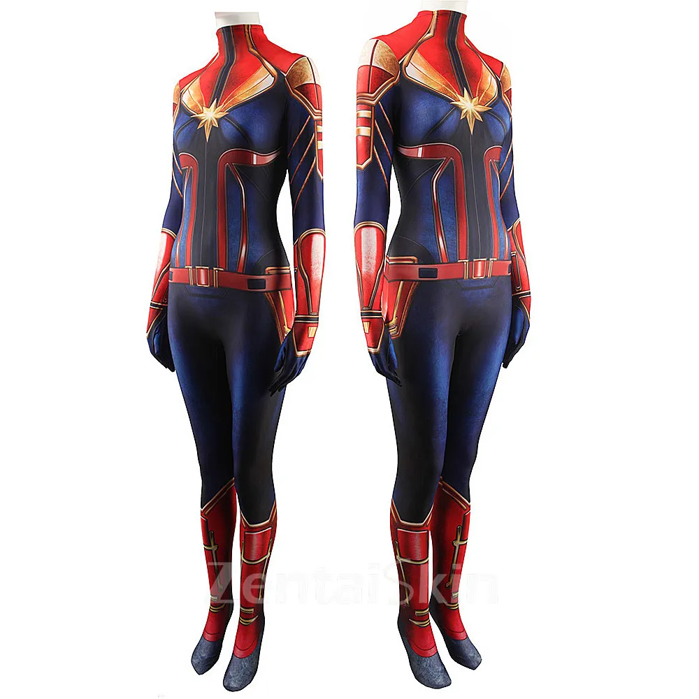 Zentai Second Skin Captain Marvel Cos Leotards Captain Marvel Costumes Captain Marve Costumes