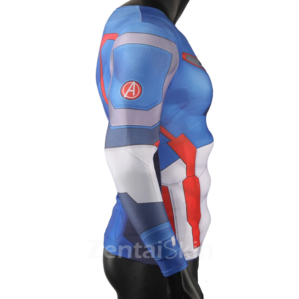 Second Skin Captain America Cosplay Zentai Costume Tights Sportswear Muscles Costumes Halloween Cosplay Zentai
