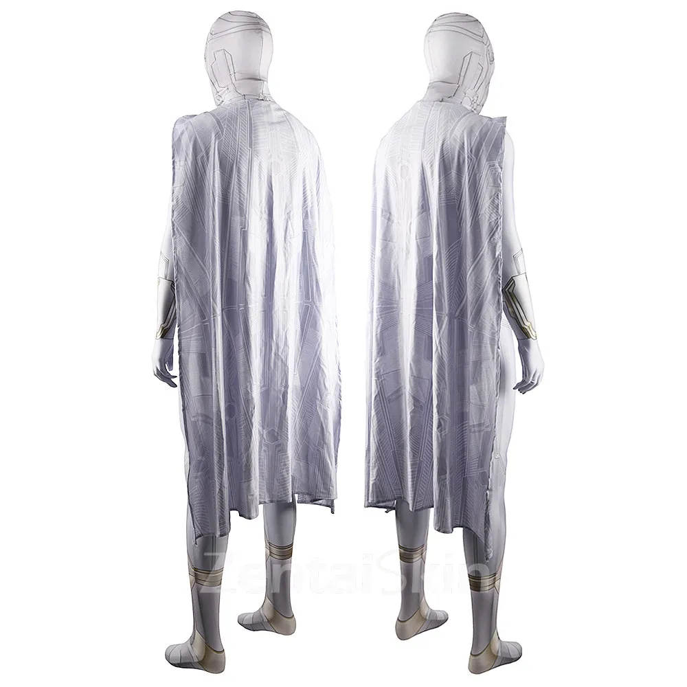 Zentai Second Skin Halloween Wanda Vision Vision White Vision Pearl White Tights Battle Costume