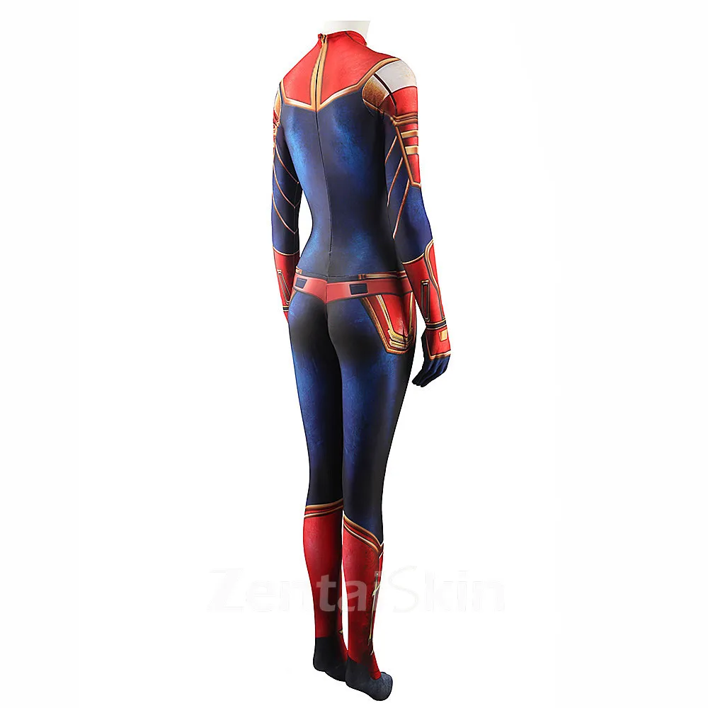 Zentai Second Skin Captain Marvel Cos Leotards Captain Marvel Costumes Captain Marve Costumes