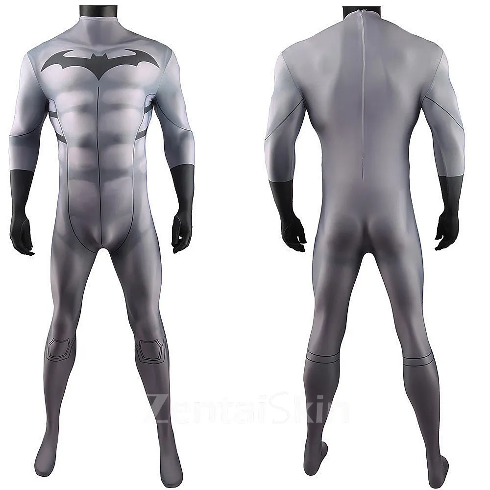 Second Skin Gray Batman Halloween Cosplay Zentai Costume Halloween Costume