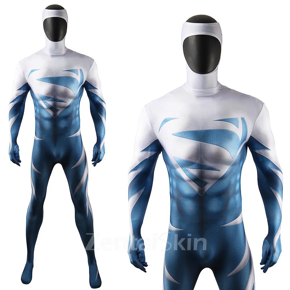 Second Skin DC Man of Steel Superman Cosplay Zentai Costume Halloween Costume Jumpsuit Show Costumes