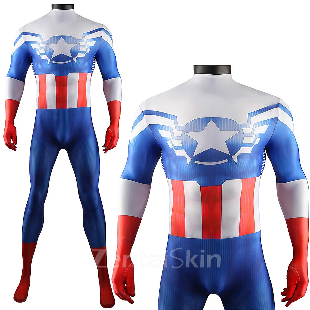 Second Skin Falcon & Winter Soldier Captain America Halloween Cosplay Zentai